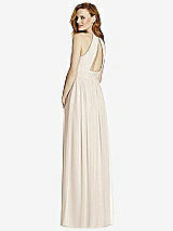 Rear View Thumbnail - Oat Cutout Open-Back Shirred Halter Maxi Dress