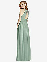 Rear View Thumbnail - Seagrass Cutout Open-Back Shirred Halter Maxi Dress