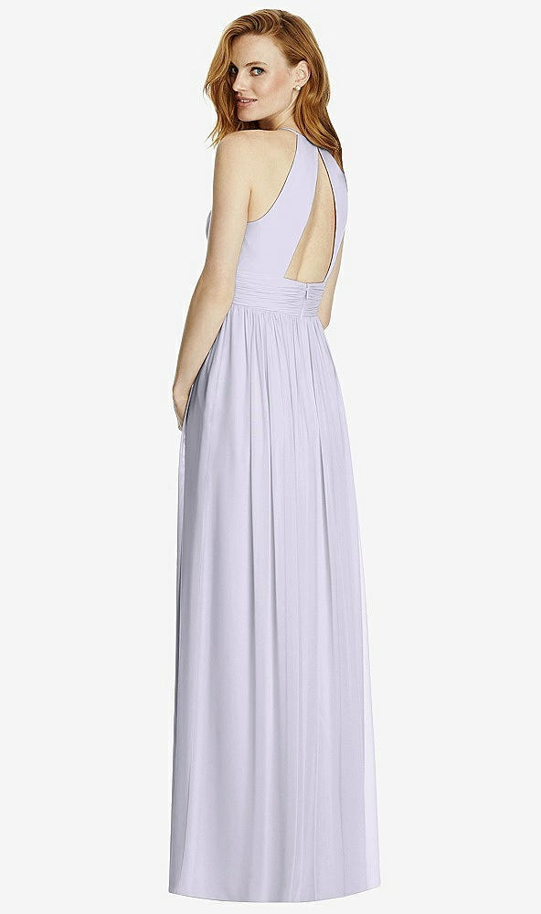 Back View - Silver Dove Cutout Open-Back Shirred Halter Maxi Dress