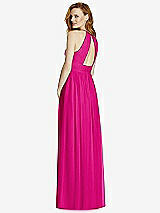 Rear View Thumbnail - Think Pink Cutout Open-Back Shirred Halter Maxi Dress