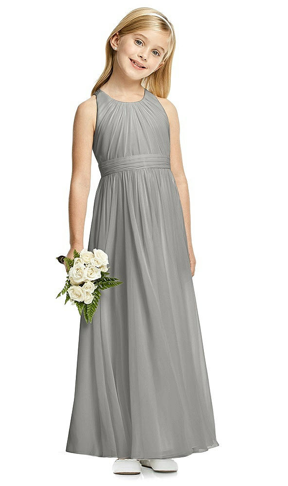 Front View - Chelsea Gray Flower Girl Dress FL4054