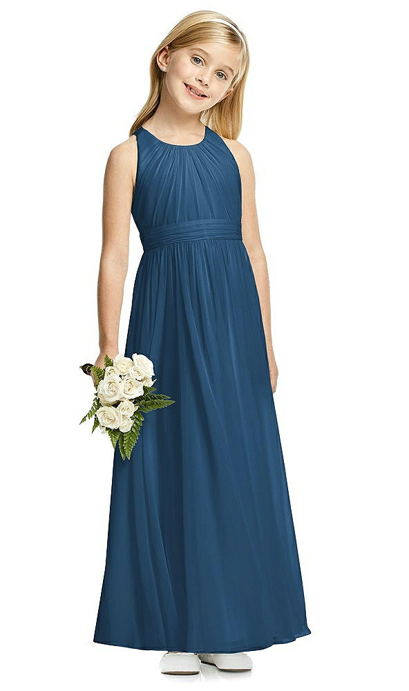 Front View - Dusk Blue Flower Girl Dress FL4054