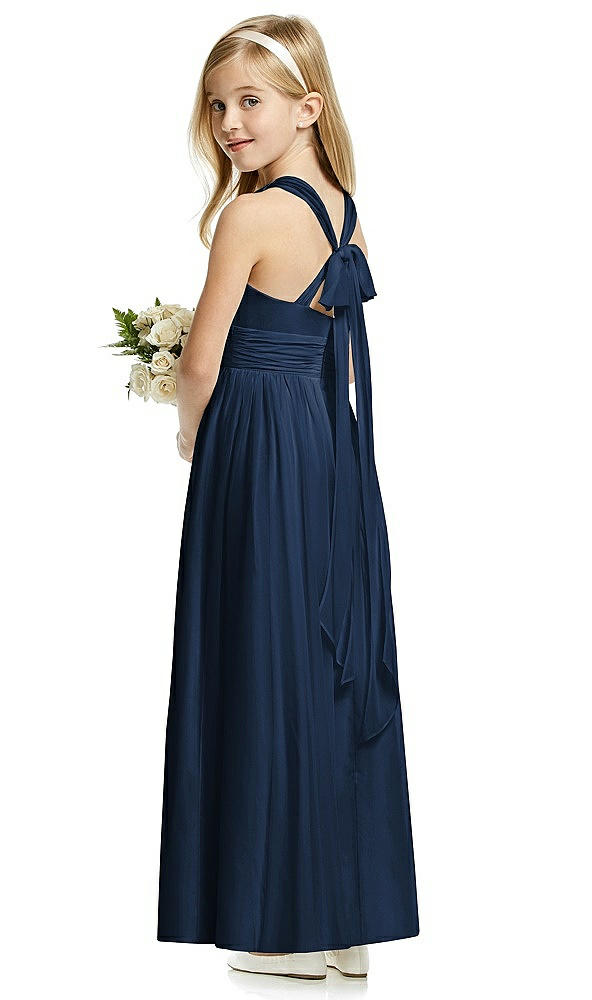 Back View - Midnight Navy Flower Girl Dress FL4054