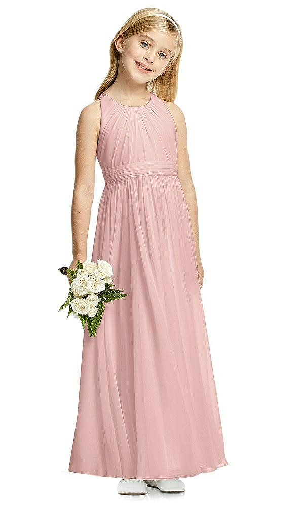 Front View - Rose - PANTONE Rose Quartz Flower Girl Dress FL4054