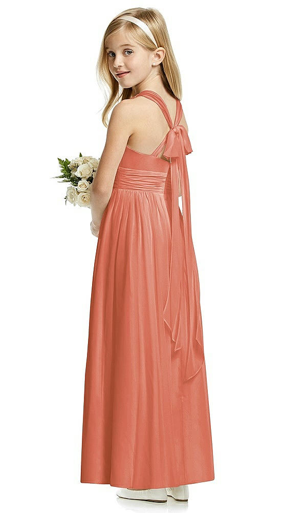 Back View - Terracotta Copper Flower Girl Dress FL4054