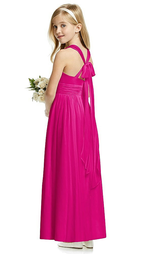 Back View - Think Pink Flower Girl Dress FL4054