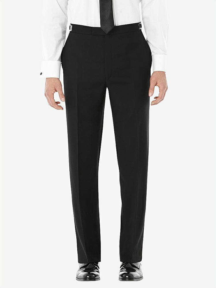 Back View - Black Men's Slim Tuxedo Pant 