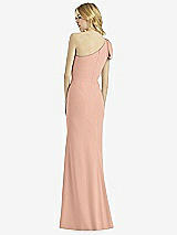 Alt View 2 Thumbnail - Pale Peach Bowed One-Shoulder Trumpet Gown