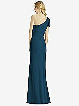 Alt View 2 Thumbnail - Atlantic Blue Bowed One-Shoulder Trumpet Gown