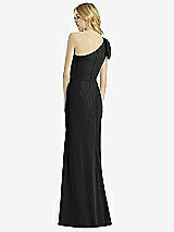 Alt View 2 Thumbnail - Black Bowed One-Shoulder Trumpet Gown