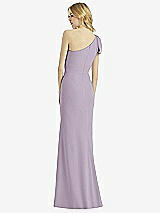 Alt View 2 Thumbnail - Lilac Haze Bowed One-Shoulder Trumpet Gown