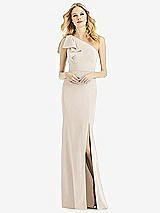 Alt View 1 Thumbnail - Oat Bowed One-Shoulder Trumpet Gown