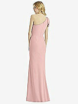 Alt View 2 Thumbnail - Rose - PANTONE Rose Quartz Bowed One-Shoulder Trumpet Gown