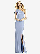 Alt View 1 Thumbnail - Sky Blue Bowed One-Shoulder Trumpet Gown