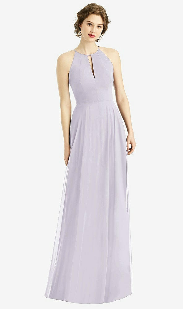 Front View - Moondance Keyhole Halter Chiffon Maxi Dress