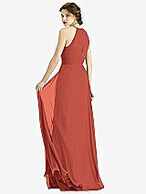 Rear View Thumbnail - Amber Sunset Keyhole Halter Chiffon Maxi Dress