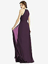 Rear View Thumbnail - Aubergine Keyhole Halter Chiffon Maxi Dress