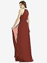 Rear View Thumbnail - Auburn Moon Keyhole Halter Chiffon Maxi Dress