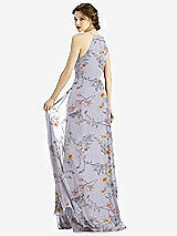 Rear View Thumbnail - Butterfly Botanica Silver Dove Keyhole Halter Chiffon Maxi Dress