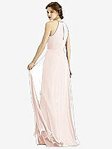 Rear View Thumbnail - Blush Keyhole Halter Chiffon Maxi Dress