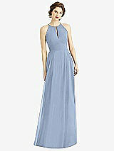 Front View Thumbnail - Cloudy Keyhole Halter Chiffon Maxi Dress