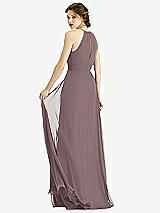 Rear View Thumbnail - French Truffle Keyhole Halter Chiffon Maxi Dress