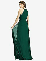 Rear View Thumbnail - Hunter Green Keyhole Halter Chiffon Maxi Dress