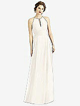 Front View Thumbnail - Ivory Keyhole Halter Chiffon Maxi Dress