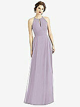 Front View Thumbnail - Lilac Haze Keyhole Halter Chiffon Maxi Dress