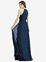 Rear View Thumbnail - Midnight Navy Keyhole Halter Chiffon Maxi Dress