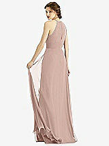 Rear View Thumbnail - Neu Nude Keyhole Halter Chiffon Maxi Dress