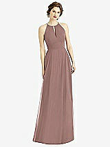 Front View Thumbnail - Sienna Keyhole Halter Chiffon Maxi Dress