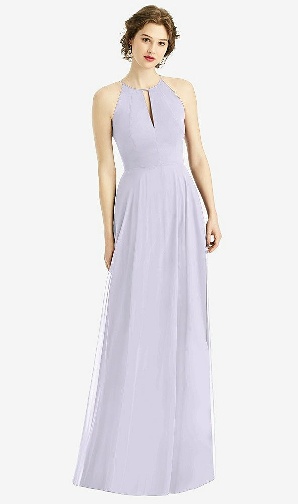 Front View - Silver Dove Keyhole Halter Chiffon Maxi Dress