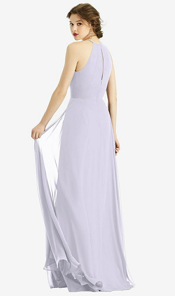 Back View - Silver Dove Keyhole Halter Chiffon Maxi Dress