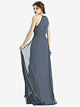 Rear View Thumbnail - Silverstone Keyhole Halter Chiffon Maxi Dress