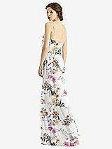 Rear View Thumbnail - Butterfly Botanica Ivory V-Neck Blouson Bodice Chiffon Maxi Dress