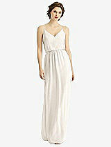 Front View Thumbnail - Ivory V-Neck Blouson Bodice Chiffon Maxi Dress