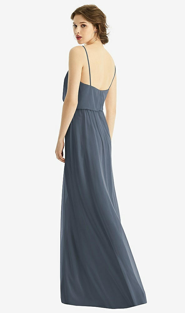 Back View - Silverstone V-Neck Blouson Bodice Chiffon Maxi Dress