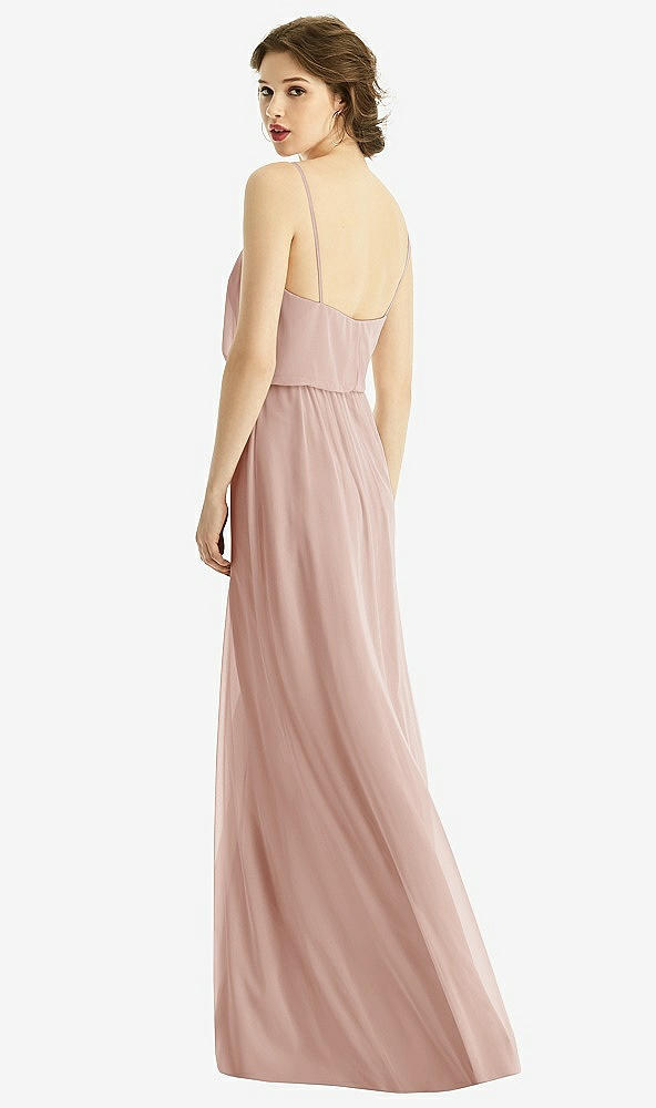 Back View - Toasted Sugar V-Neck Blouson Bodice Chiffon Maxi Dress