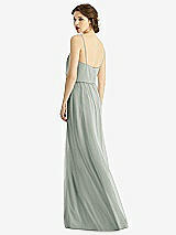 Rear View Thumbnail - Willow Green V-Neck Blouson Bodice Chiffon Maxi Dress