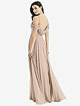 Front View Thumbnail - Topaz Off-the-Shoulder Open Cowl-Back Maxi Dress