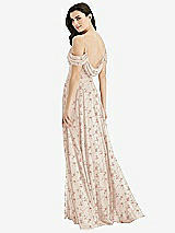 Front View Thumbnail - Coquette Floral Print Off-the-Shoulder Open Cowl-Back Maxi Dress