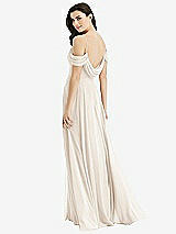 Front View Thumbnail - Oat Off-the-Shoulder Open Cowl-Back Maxi Dress