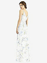 Rear View Thumbnail - Bleu Garden Draped Wrap Chiffon Maxi Dress with Sash