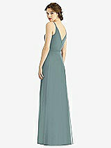 Rear View Thumbnail - Icelandic Draped Wrap Chiffon Maxi Dress with Sash