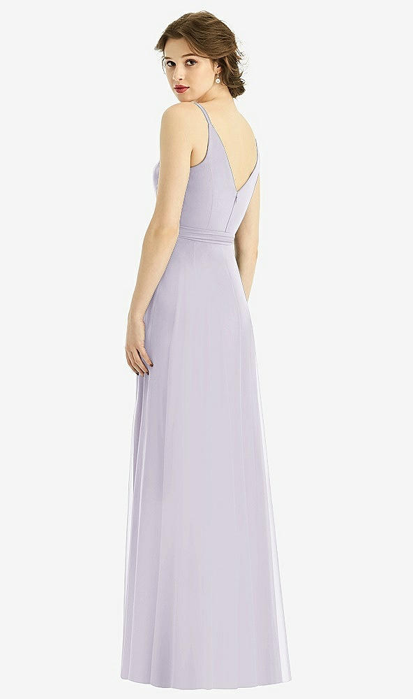 Back View - Moondance Draped Wrap Chiffon Maxi Dress with Sash