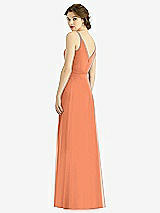 Rear View Thumbnail - Sweet Melon Draped Wrap Chiffon Maxi Dress with Sash