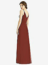 Rear View Thumbnail - Auburn Moon Draped Wrap Chiffon Maxi Dress with Sash