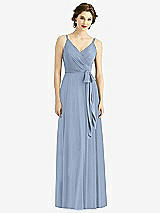 Front View Thumbnail - Cloudy Draped Wrap Chiffon Maxi Dress with Sash