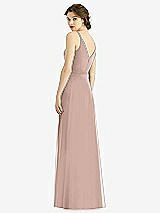 Rear View Thumbnail - Neu Nude Draped Wrap Chiffon Maxi Dress with Sash